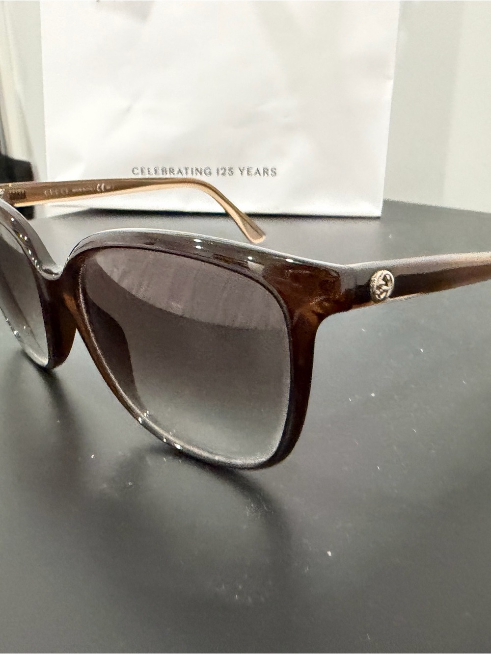 Gucci Brown Gradient Square Sunglasses